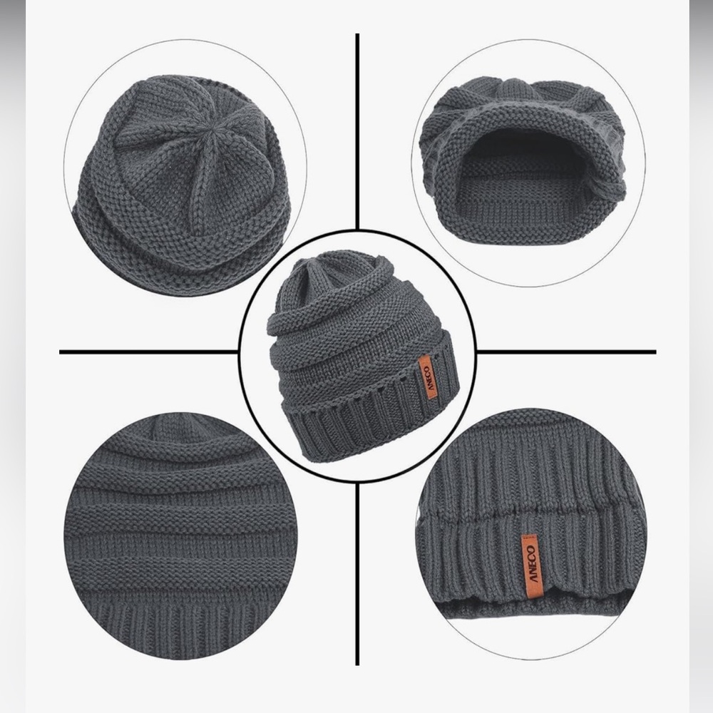 Winter Warm Knitted Sets Touch Screen Gloves Wint… - image 7